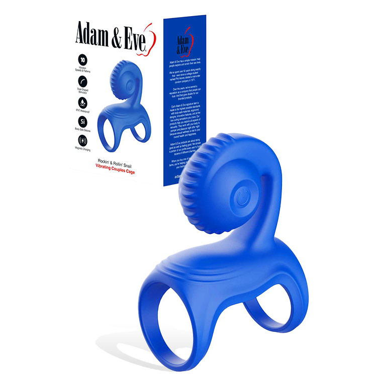 Blue USB Rechargeable Vibrating Couples Cage