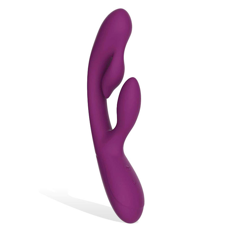 Purple 23 cm USB Rechargeable Triple Stimulating Vibrator