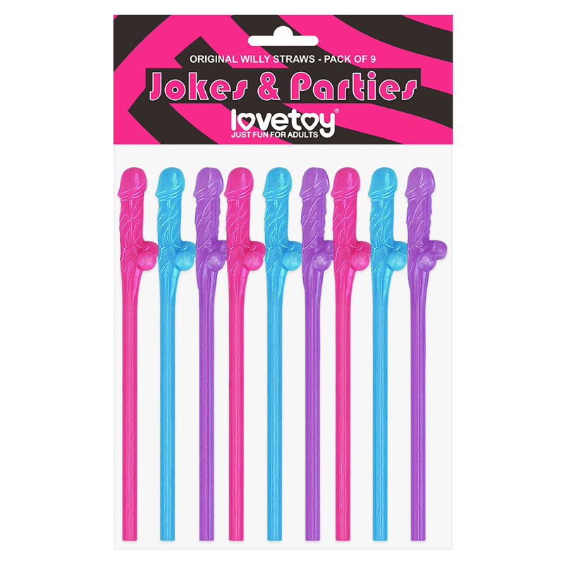 Coloured Dicky Straws - Set of 9