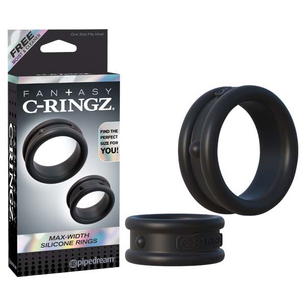 Black Cock Rings - Set of 2
