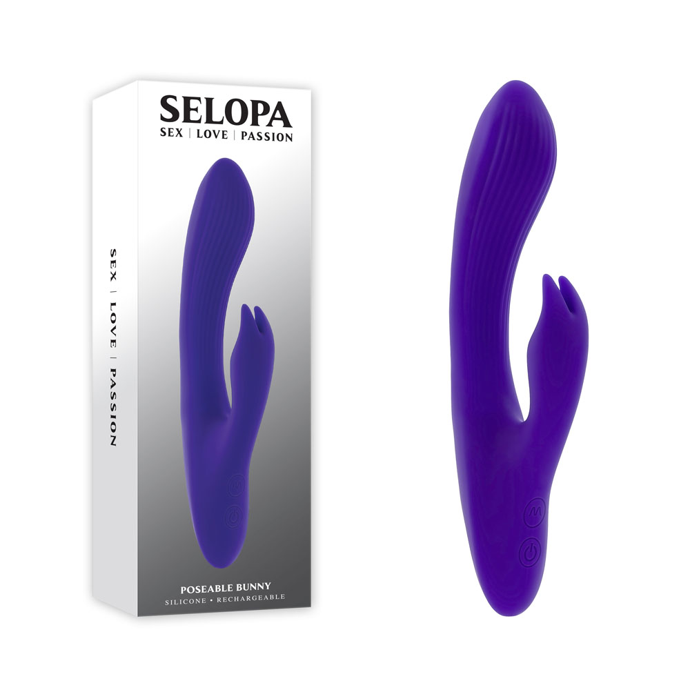 Purple 21 cm USB Rechargeable Poseable Rabbit Vibrator