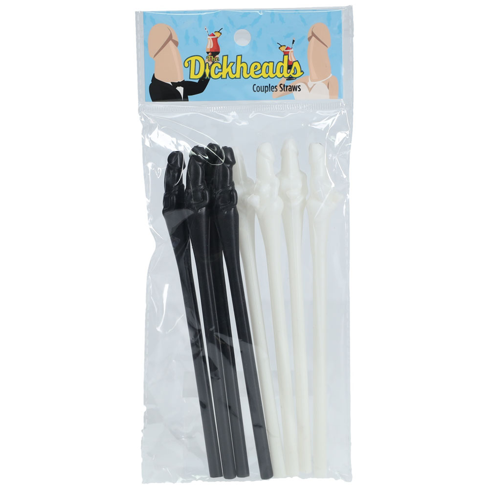 Black/White Novelty Straws - 8 Pack
