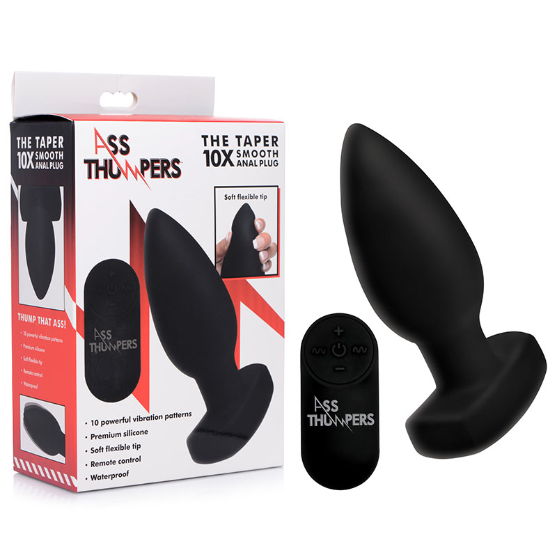 Black 13 cm USB Rechargeable Vibrating Butt Plug with Wireless Remote