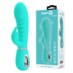 Teal 20 cm USB Rechargeable Rabbit Vibrator