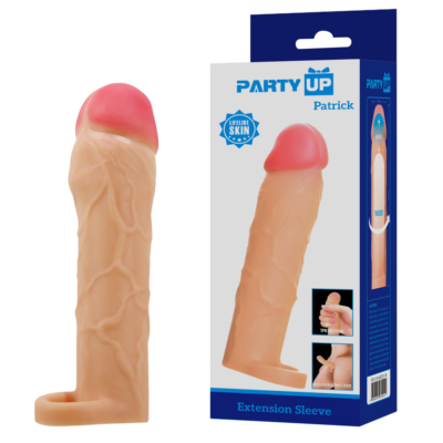 Flesh 2 Inch Penis Extender Sleeve with Ball Strap