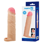 Flesh 3 Inch Penis Extender Sleeve with Ball Strap