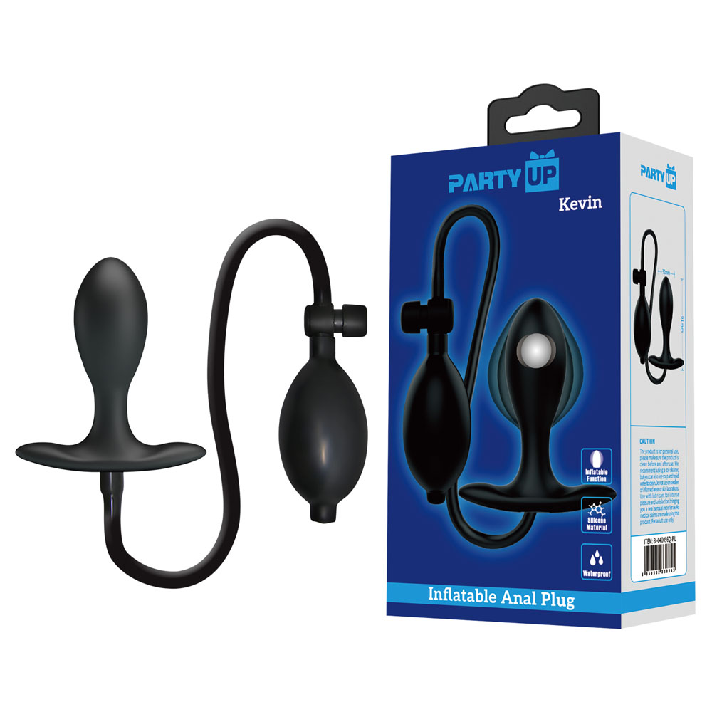Black 9.1 cm Inflatable Butt Plug