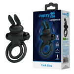 Black Vibrating Cock & Balls Ring