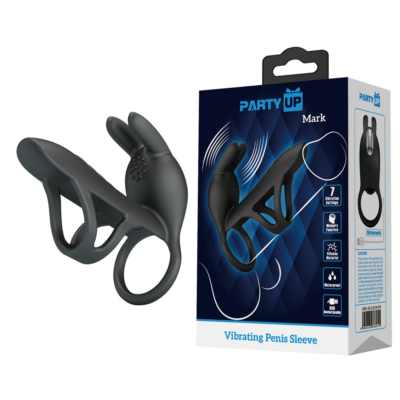 Black USB Rechargeable Vibrating Cock Sleeve