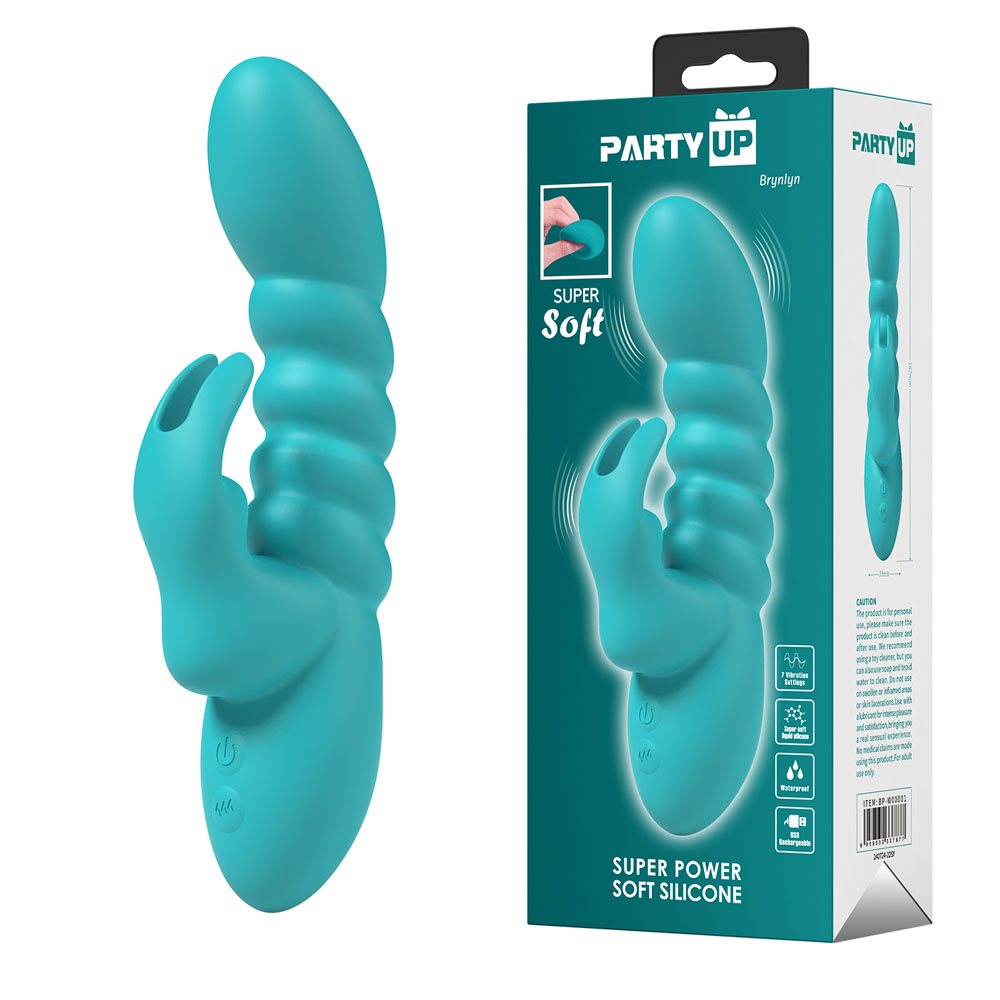 Teal 18.2 cm USB Rechargeable Rabbit Vibrator