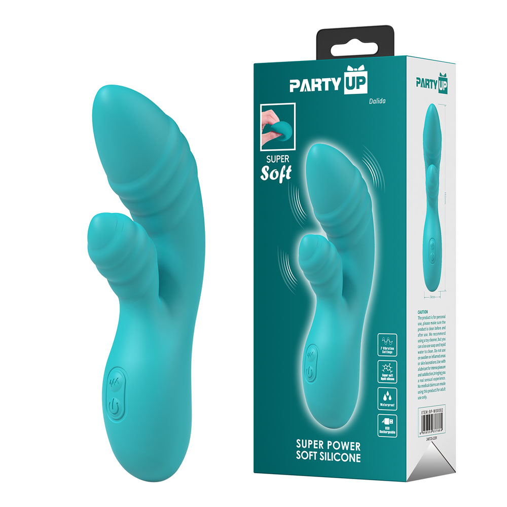 Teal 16.2 cm USB Rechargeable Rabbit Vibrator