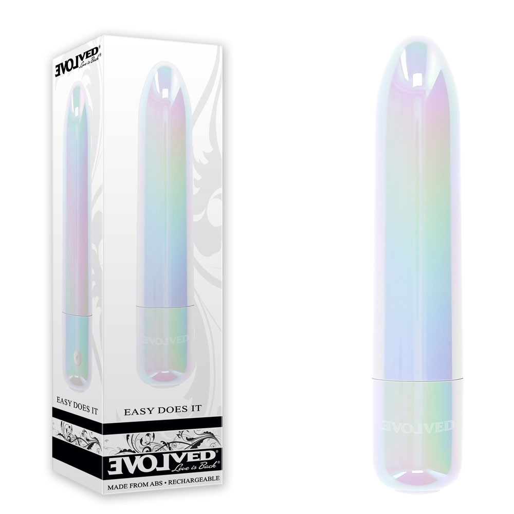 Pearlescent White 10 cm USB Rechargeable Bullet
