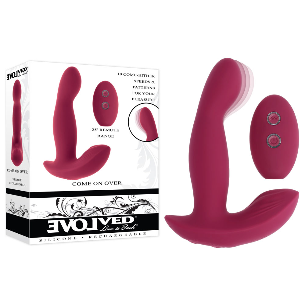 Burgundy Red 15.9 cm USB Rechargeable Vibrator with Wireless Remote