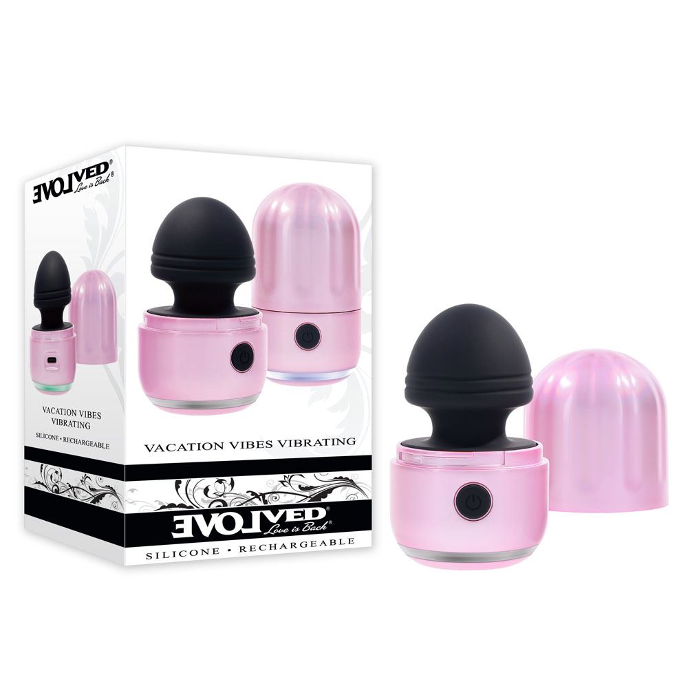 Pink/Black 8.5 cm USB Rechargeable Vibrating Stimulator