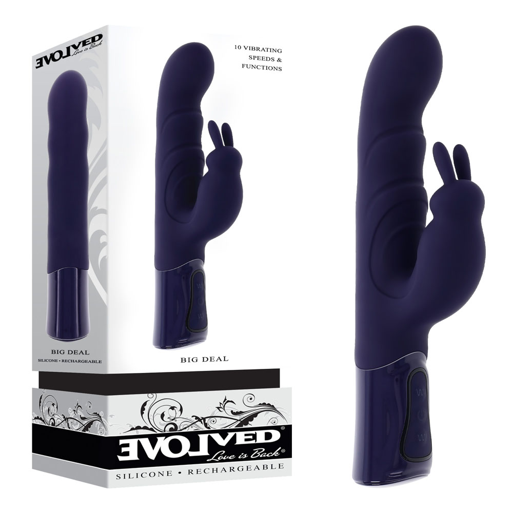 Purple 25.7 cm USB Rechargeable Rabbit Vibrator