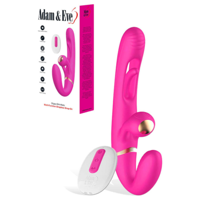 Pink 23.5 cm USB Rechargeable Strapless Strap-On with Remote