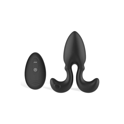 Black 10 cm USB Rechargeable Vibrating Butt Plug with Remote
