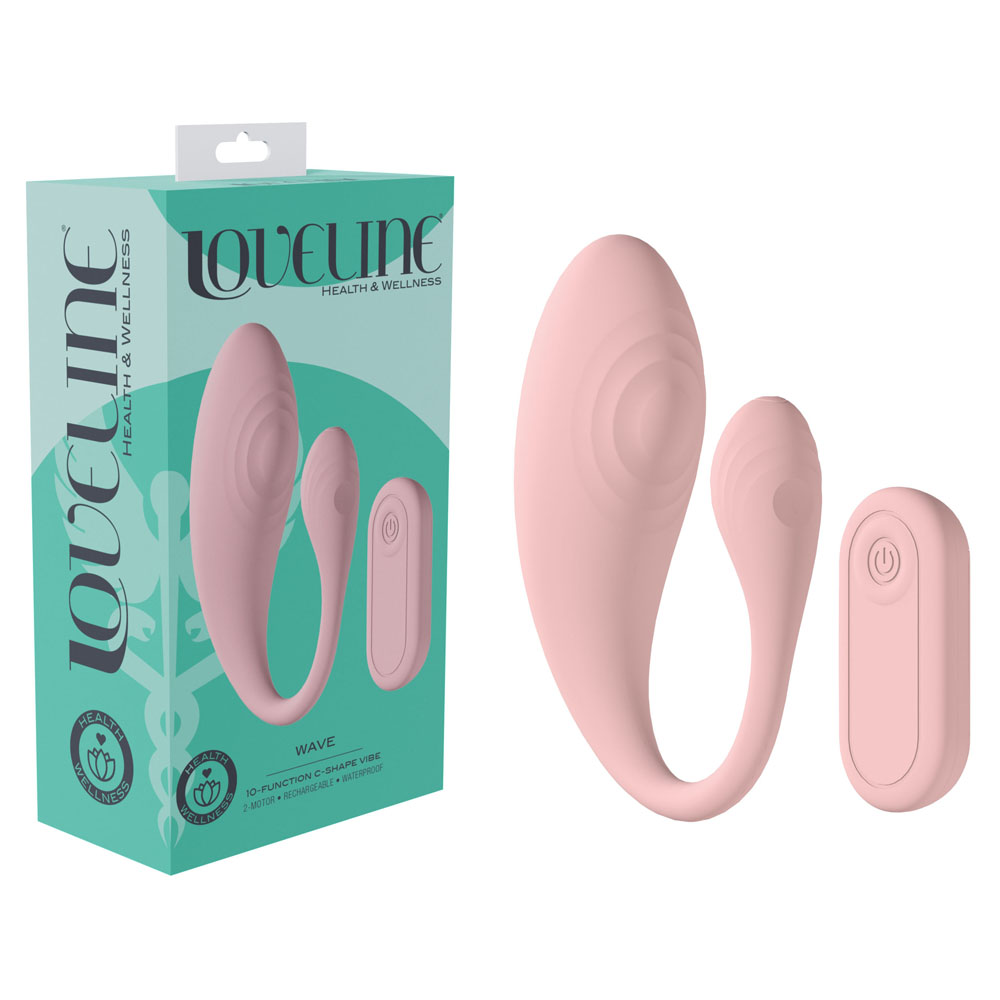 Pink USB Rechargeable C-Shaped Vibrator with Remote
