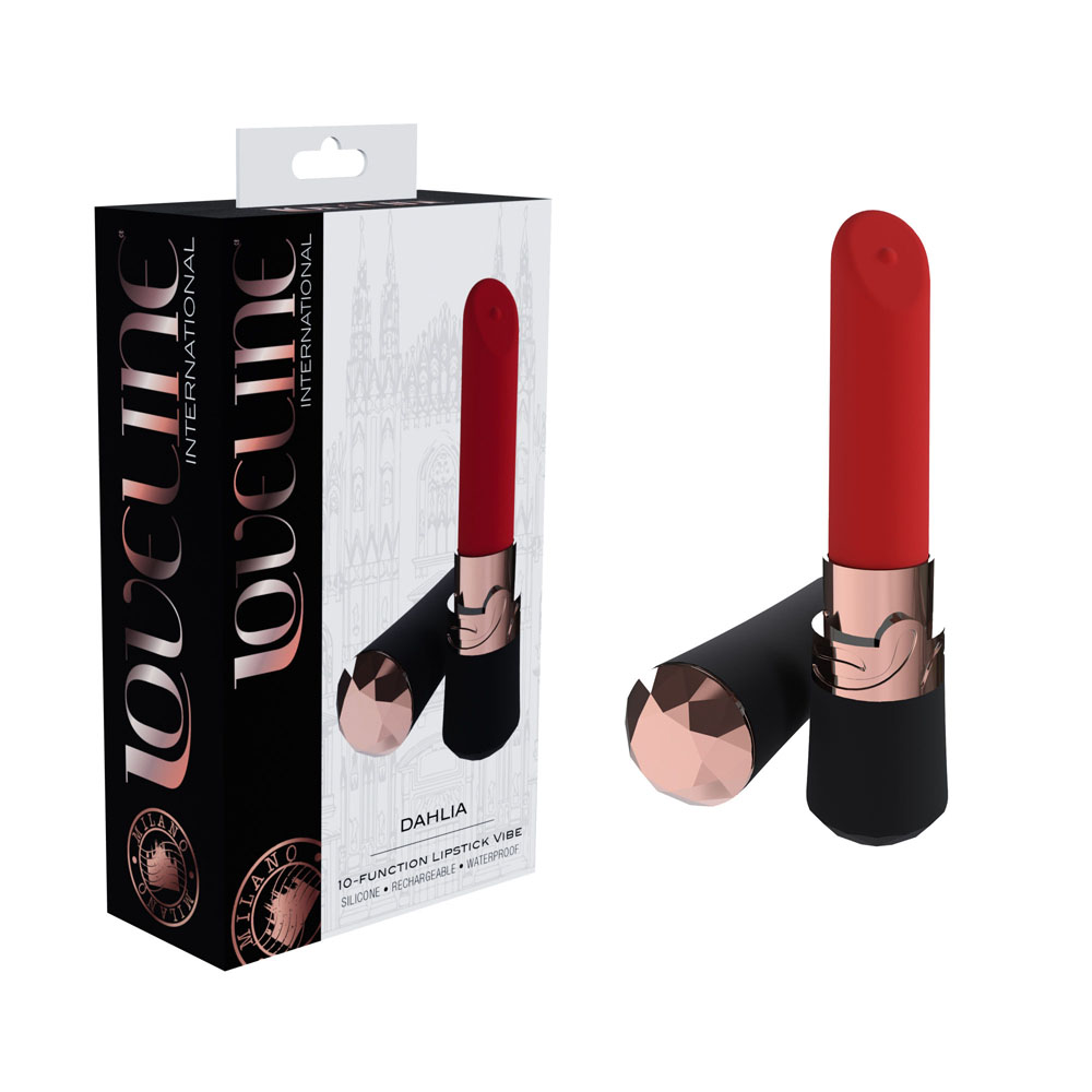 Black/Red 12.5 cm USB Rechargeable Lipstick Vibrator
