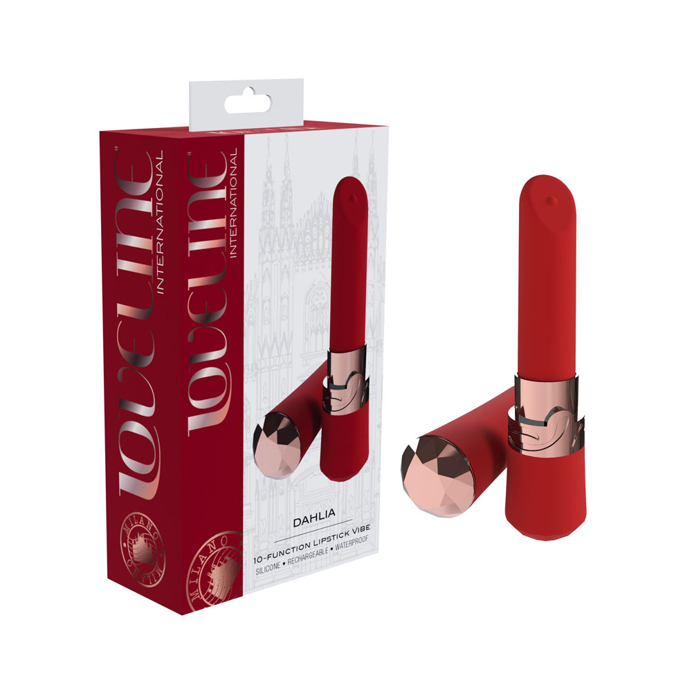 Red 12.5 cm USB Rechargeable Lipstick Vibrator