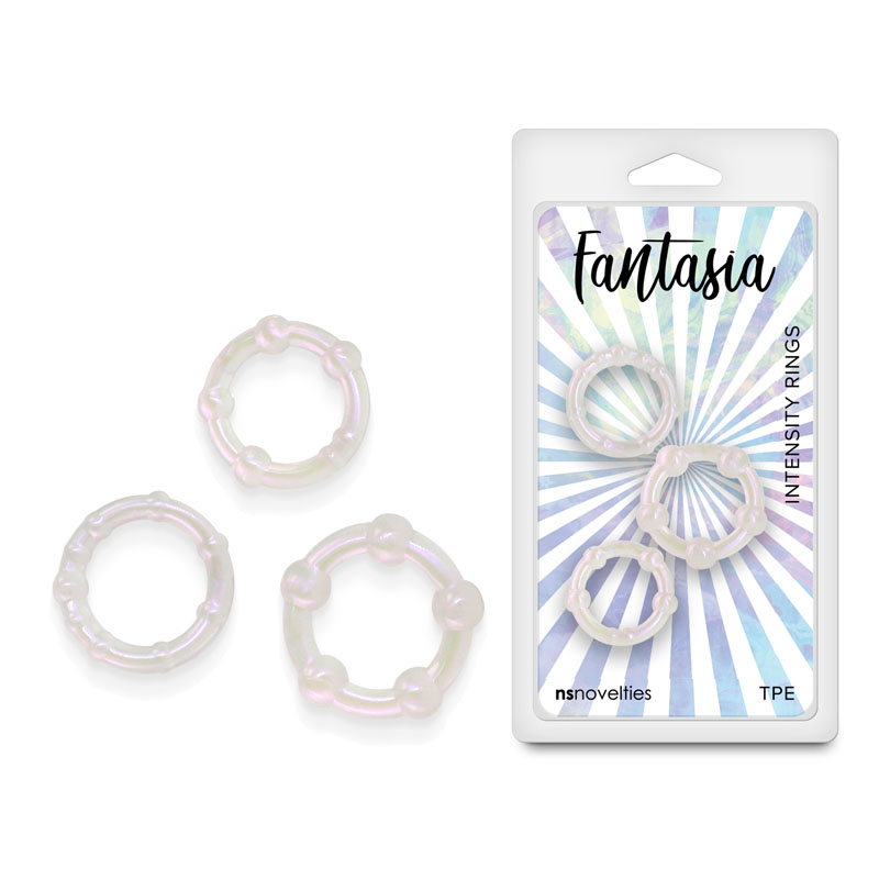 Pearlescent Beaded Cock Rings - Set of 3 Sizes