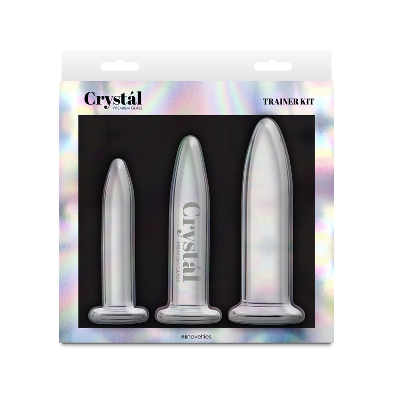 Clear Glass Anal Plugs - Set of 3 Sizes