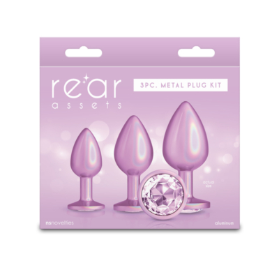 Iridescent Pink Metallic Butt Plugs - Set of 3 Sizes