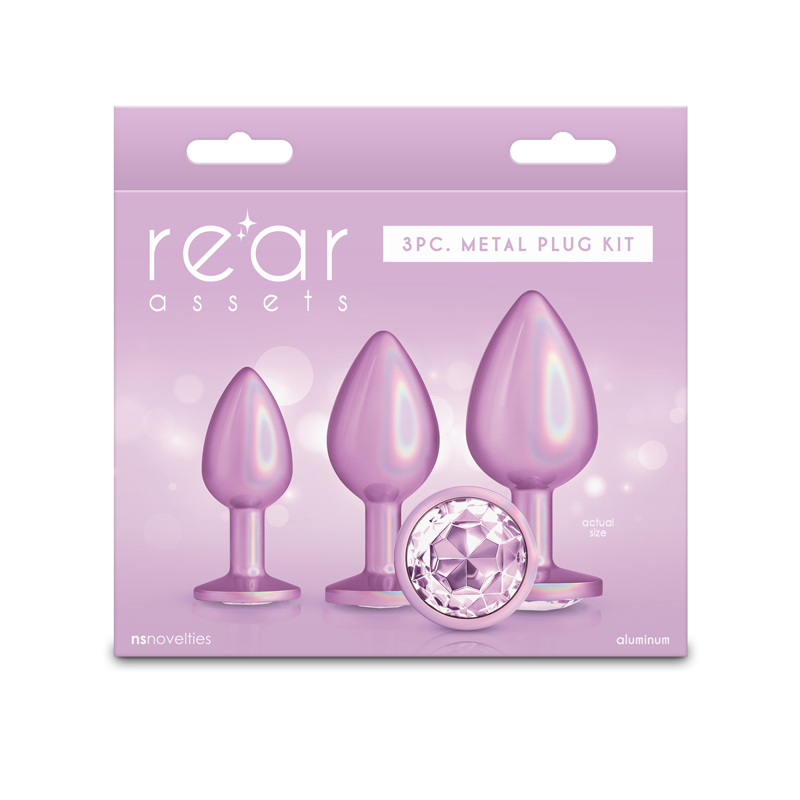 Iridescent Pink Metallic Butt Plugs - Set of 3 Sizes