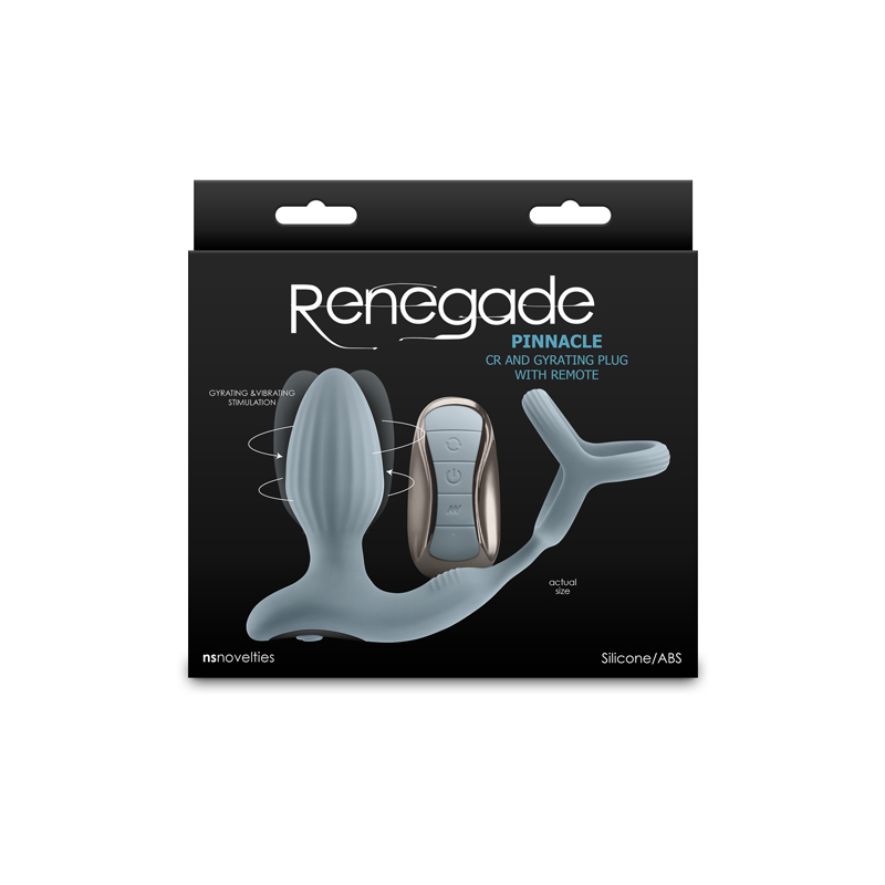 Grey USB Rechargeable Vibrating Butt Plug with Cock Ring
