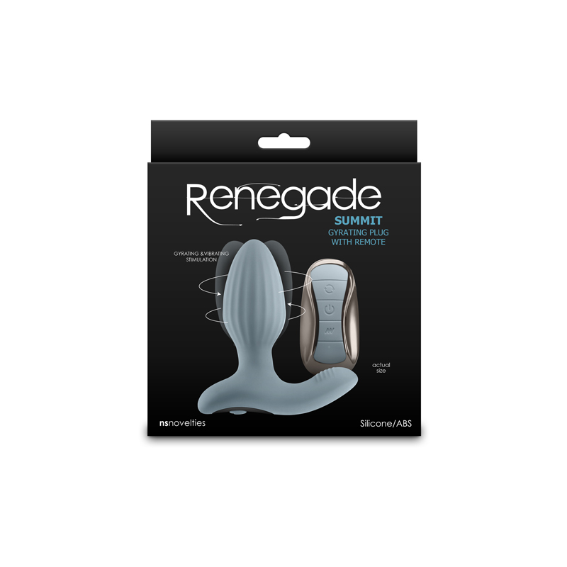 Grey 10.2 cm USB Rechargeable Vibrating Butt Plug with Remote