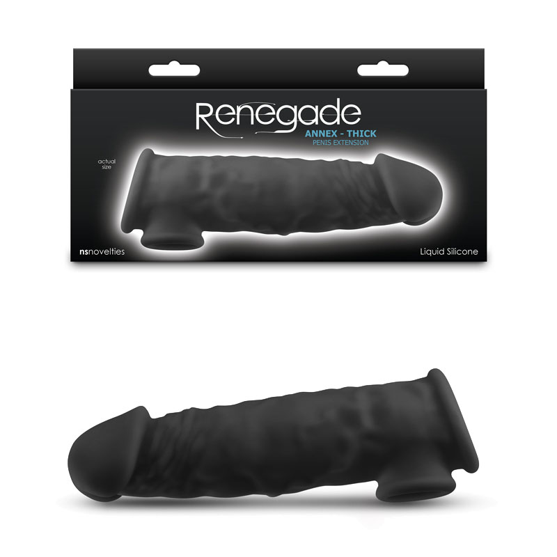 Black 18.6 cm Penis Extender Sleeve