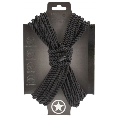 Black Nylon Bondage Rope - 10 metre Length