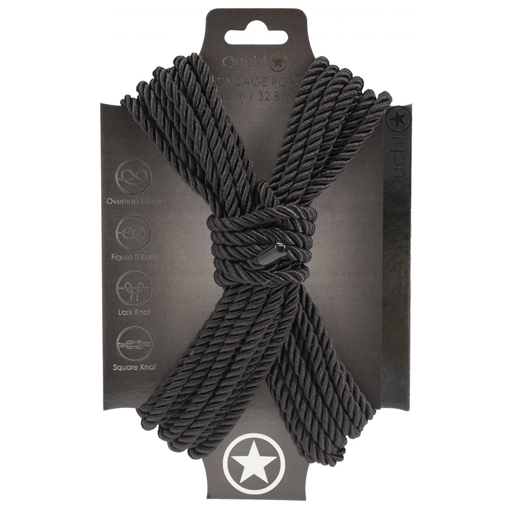 Black Nylon Bondage Rope - 10 metre Length