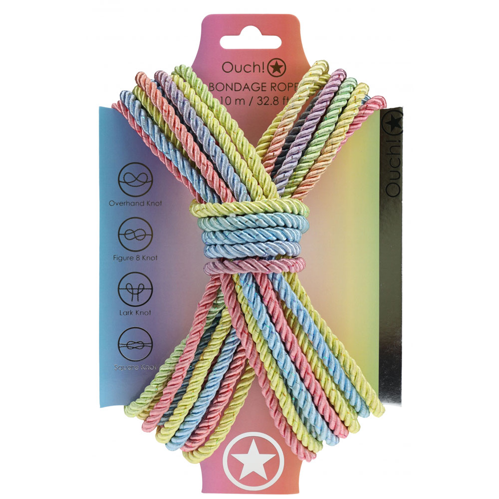Multicoloured Nylon Bondage Rope - 10 metre Length