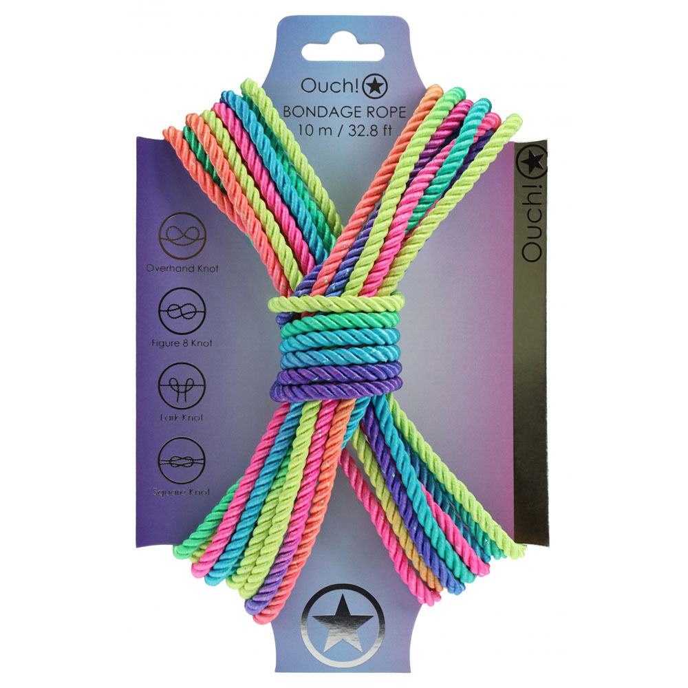Multicoloured Nylon Bondage Rope - 10 metre Length