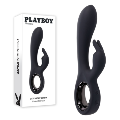 Black 20 cm USB Rechargeable Rabbit Vibrator