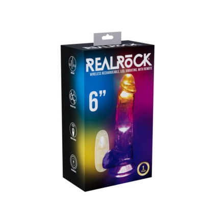 Clear with LED 16.2 cm USB Rechargeable Vibrating Dong with Remote