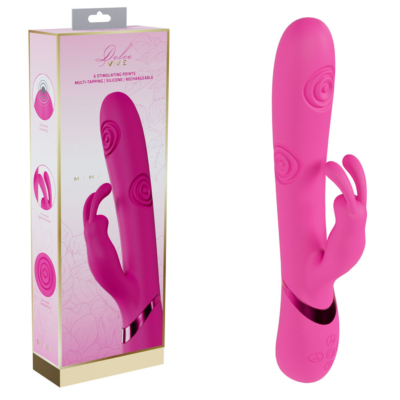 Pink 25 cm USB Rechargeable Vibrating & Tapping Rabbit Vibrator