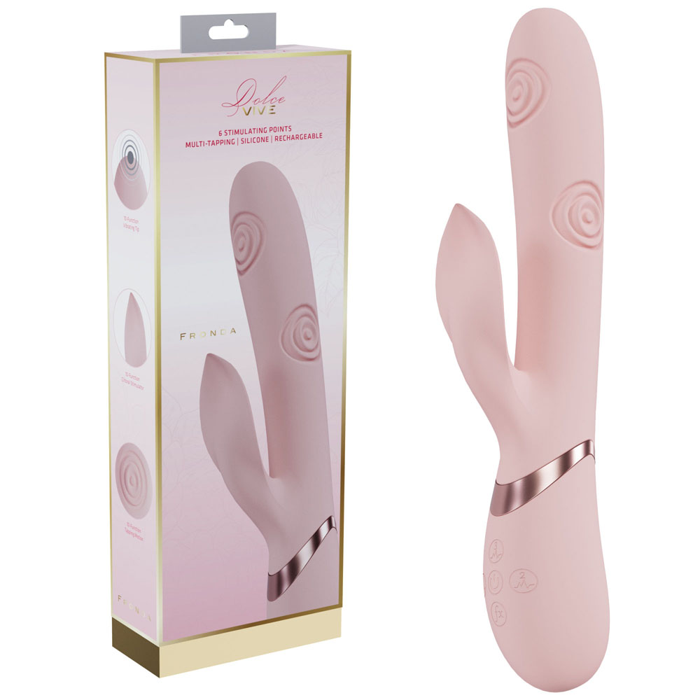 Pink 25 cm USB Rechargeable Tapping Rabbit Vibrator