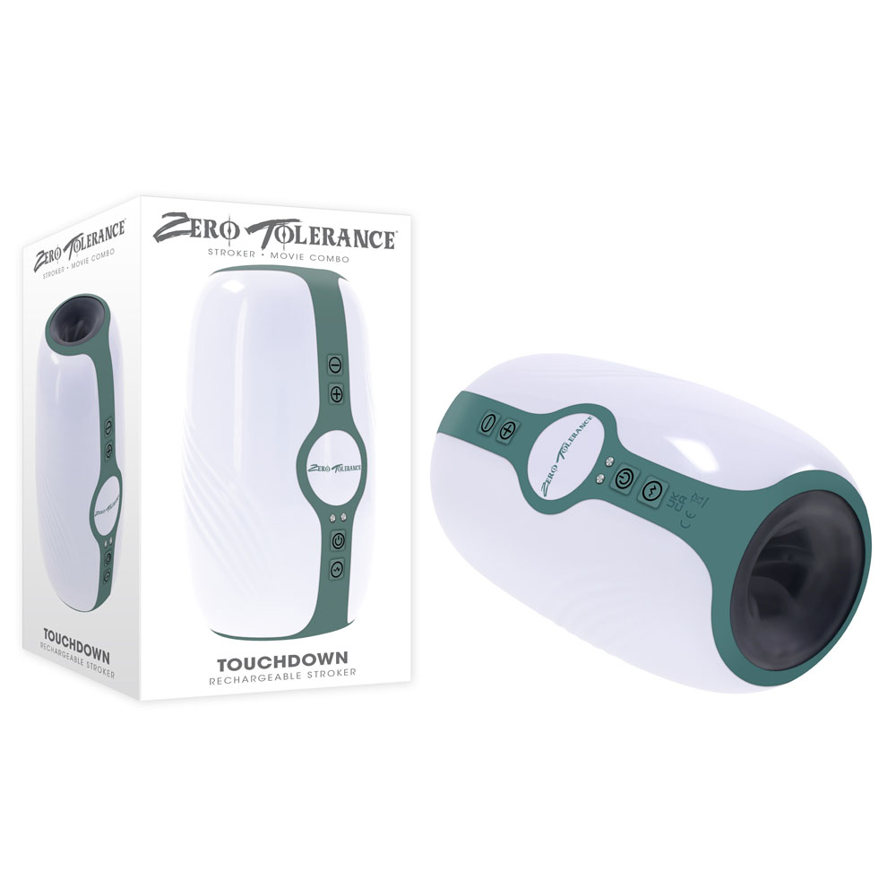 White 15 cm USB Rechargeable Vibrating & Tightening Stroker