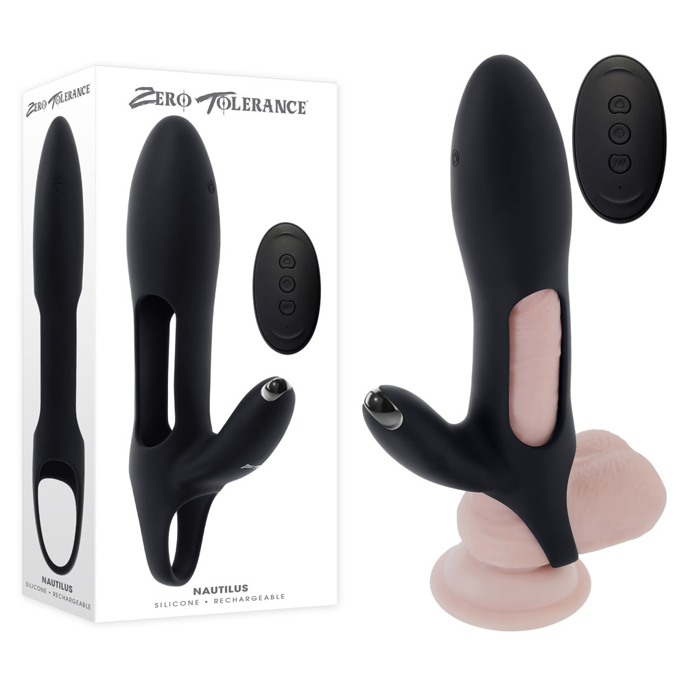 Black USB Rechargeable Vibrating Penis Extender Sleeve