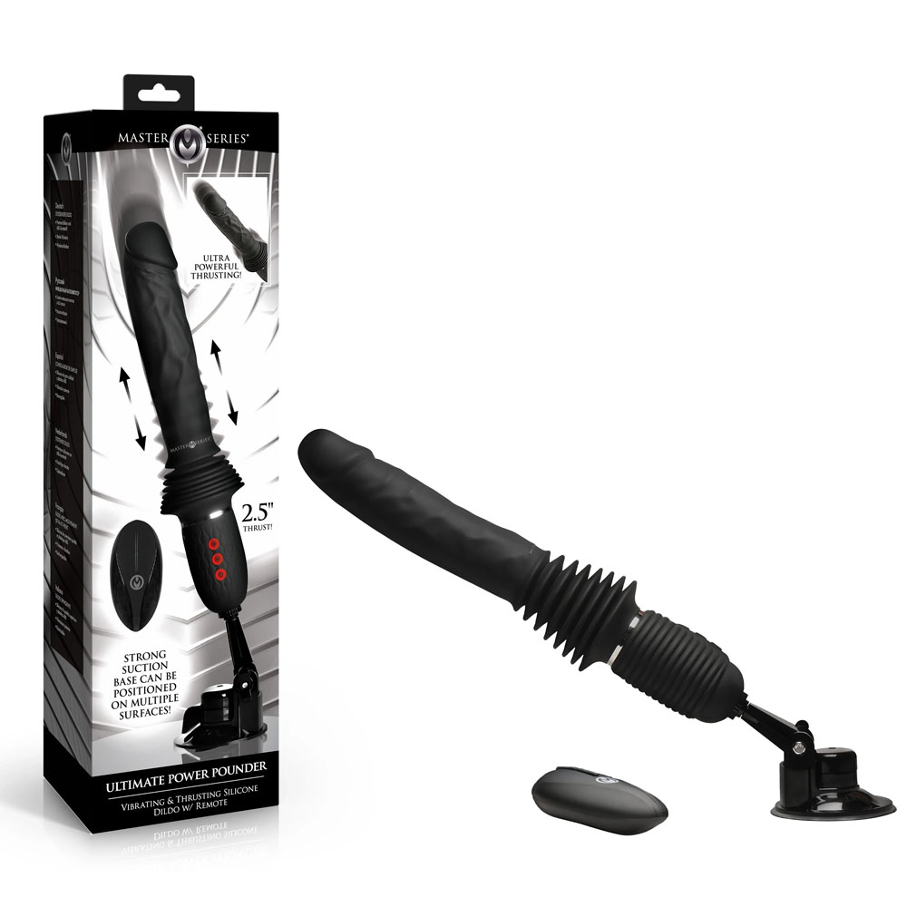 Black 30 cm USB Rechargeable Thrusting Vibrator