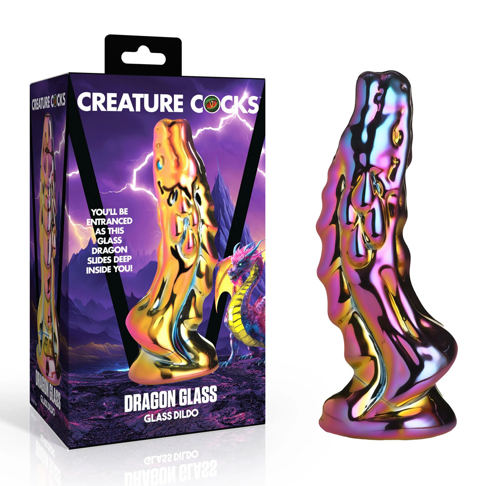 Coloured 15.7 cm Glass Fantasy Dildo