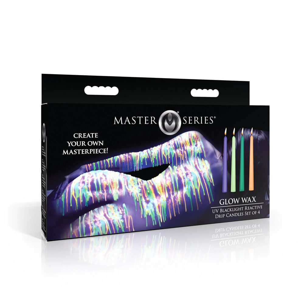 UV Blacklight Reactive Drip Candles - Set of 4