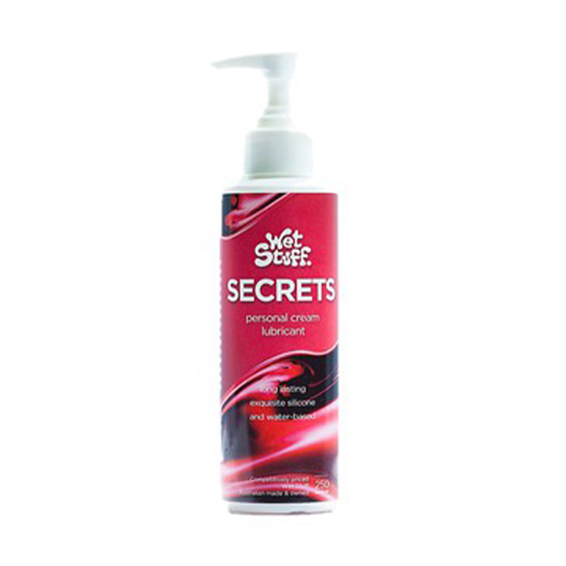 <p>Wet Stuff Secrets is the original synergy product bringing together the finest texture features of silicone with the wash off characteristic of water based gels. This cream has a soft velvet beginning texture that slowly firms to give a great sense of friction before breaking to a slick bodyglide gloss