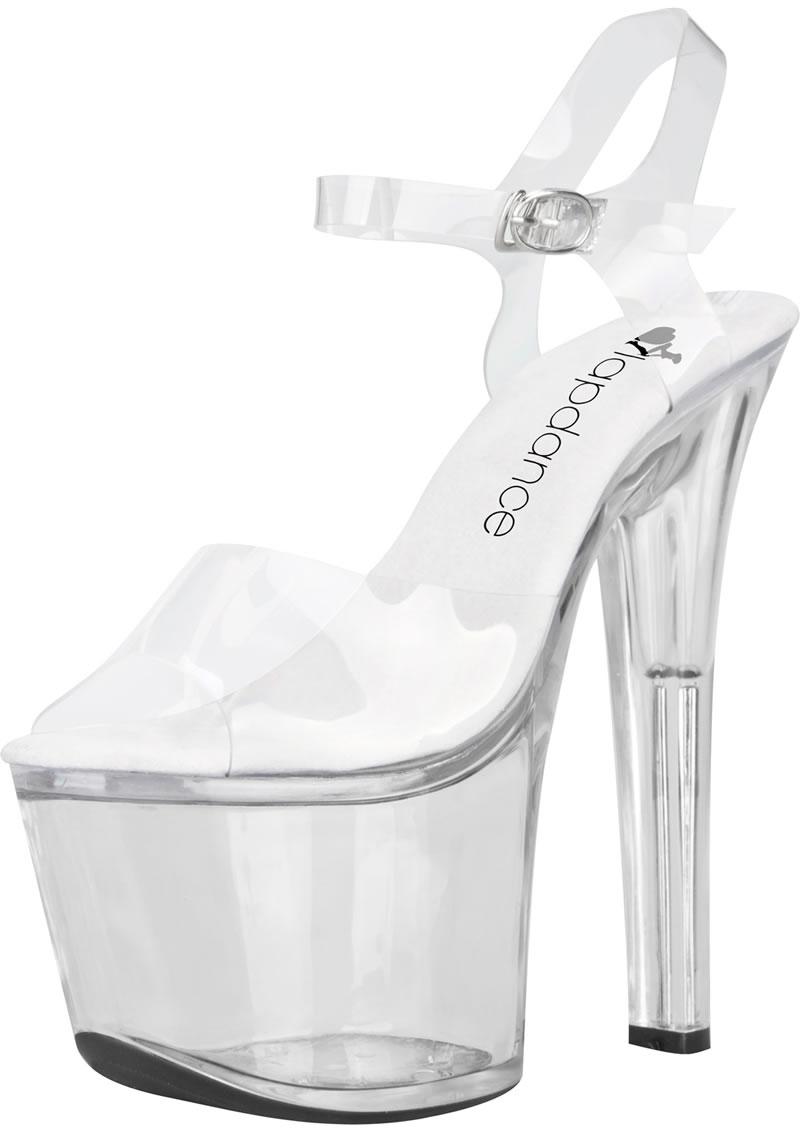 Clear Platform Sandal With Quick Release Strap 7in Heel Size 8