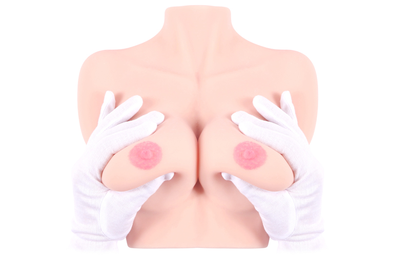 Beautiful breast sculpture and detailed design replicating a realistic D-Cup breast size upper torso.