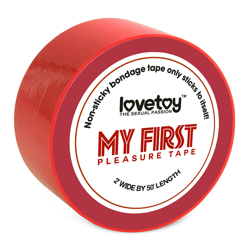 "My First" Non-Sticky Bondage Tape only sticks to itself.