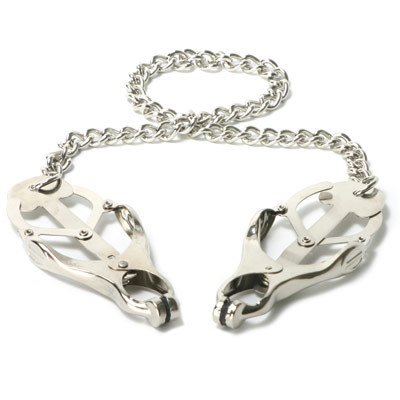 Submit to your deviant desires with this timeless classic. The Sterling Monarch Nipple Vice from Master Series provides a light initial sensation until the chain is pulled. They become increasingly harsh
