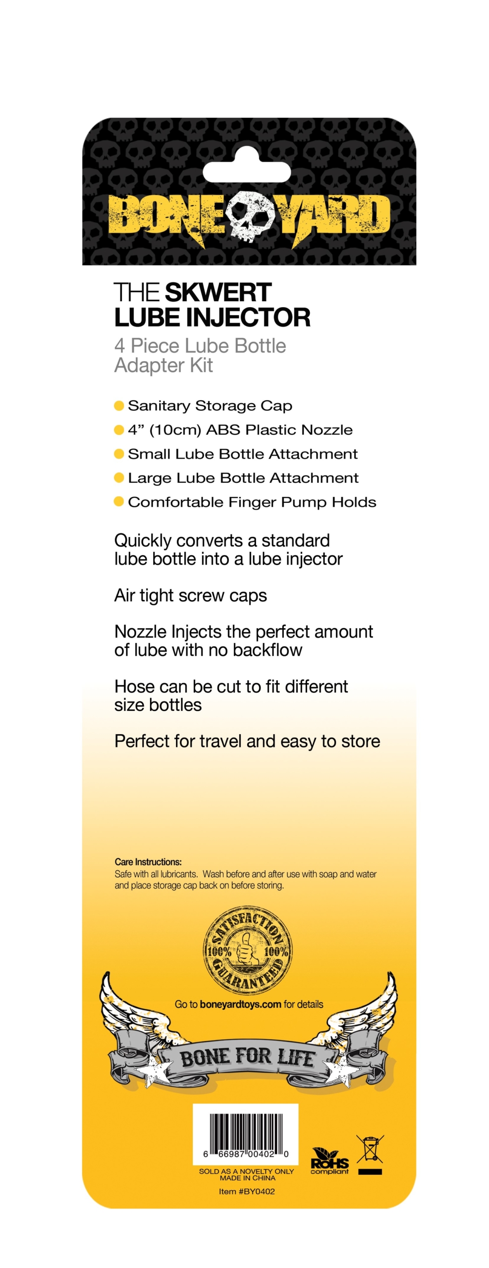 The Skwert Lube Injector quickly converts most lube bottles into a lube injector. Forget those messy syringes